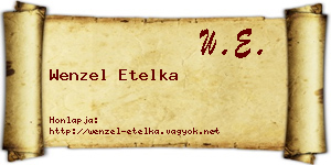 Wenzel Etelka névjegykártya